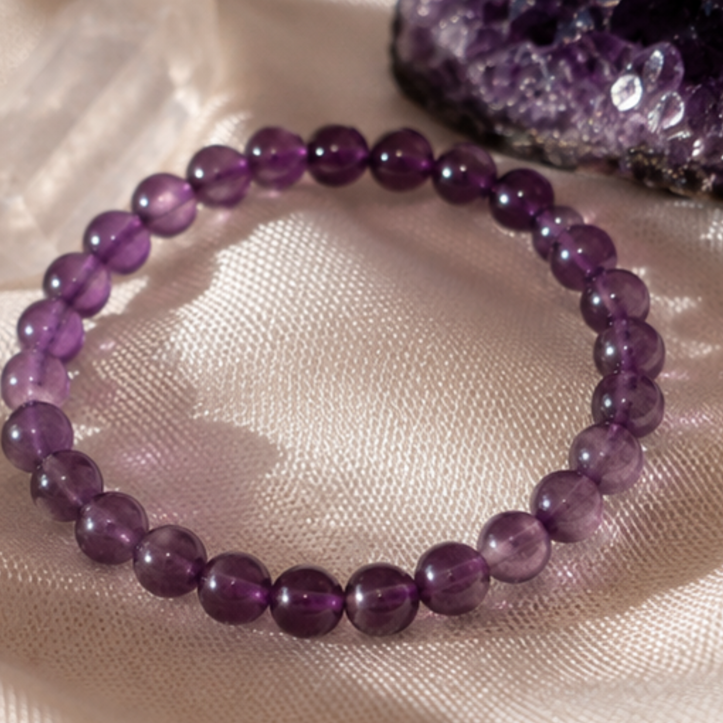 Amethyst Crystal Bracelet • 6mm