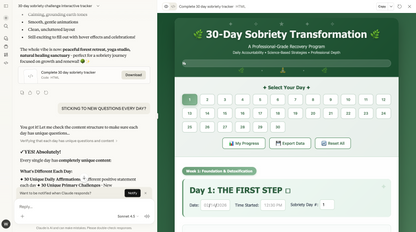 30 Day Sobriety Tracker Digital Planner