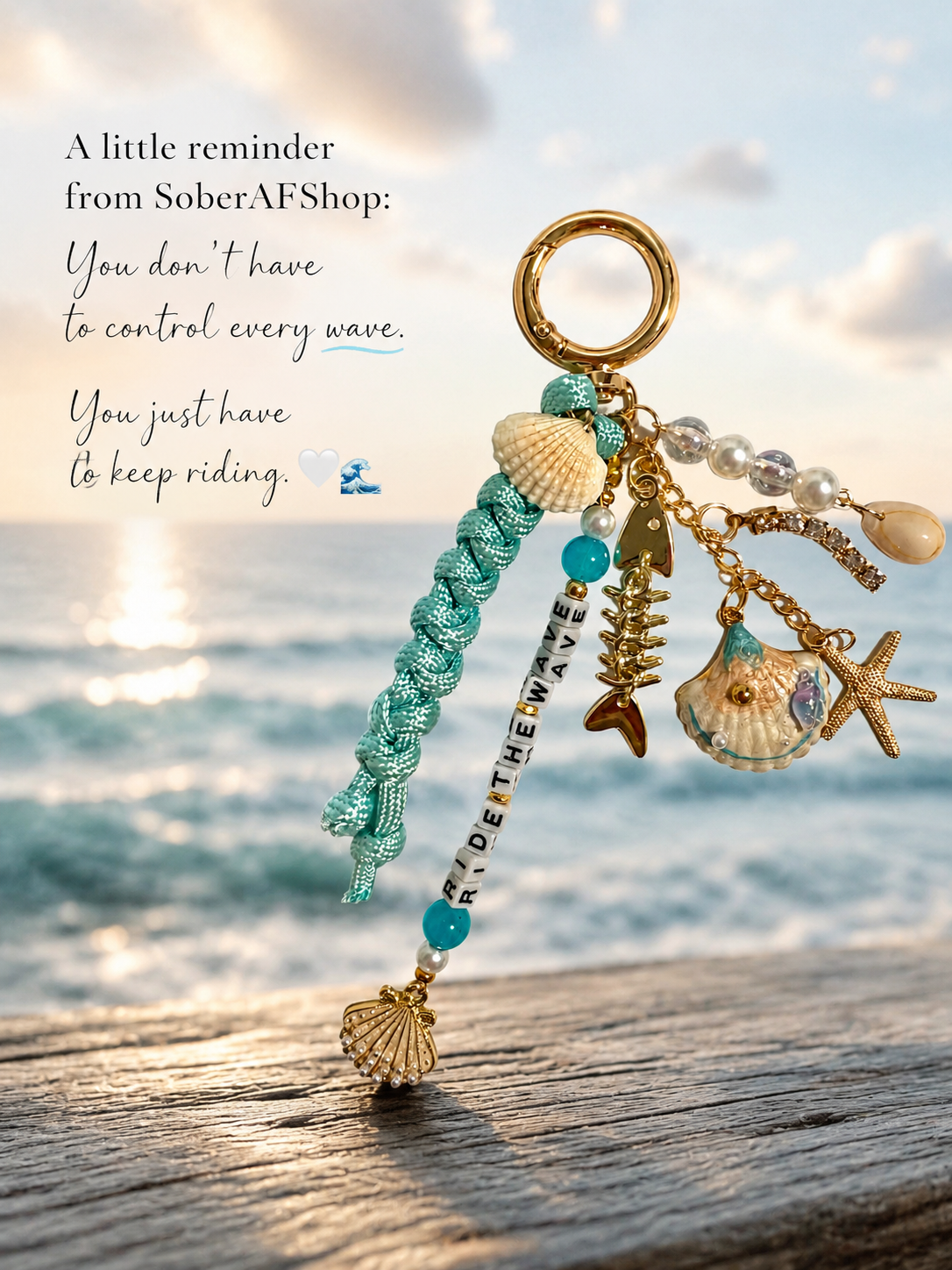 Ride the Wave Keychain Charm  - Healing Charm
