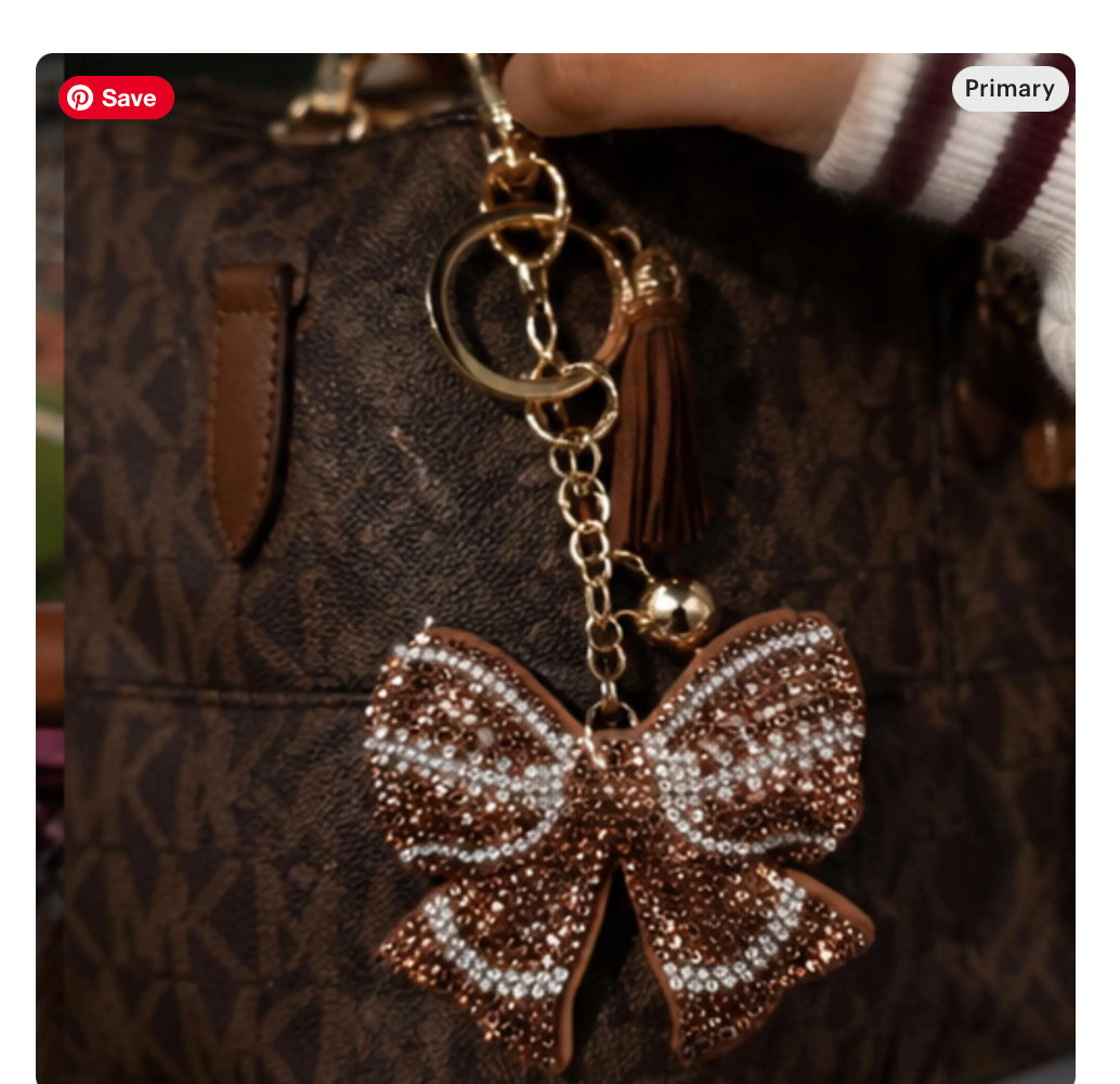 Rhinestone Bow Keychain | Gameday Bag Charm | Sparkle Tassel Purse Charm | Coquette Bow Keychain | Cheer & Sorority Gift