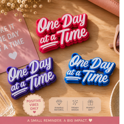 One Day At a Time Keychain | Recovery Daily Reminder Gift