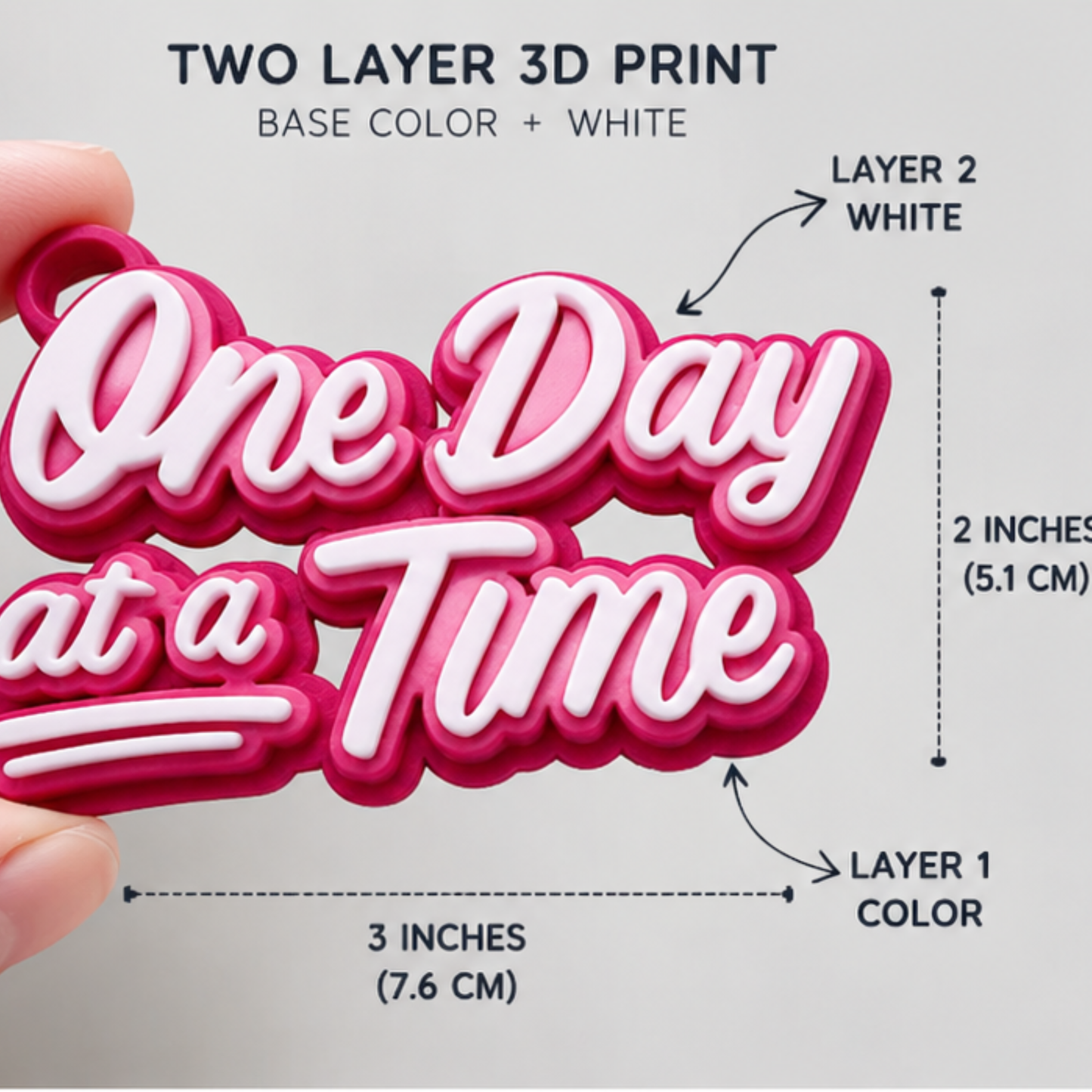 One Day At a Time Keychain | Recovery Daily Reminder Gift