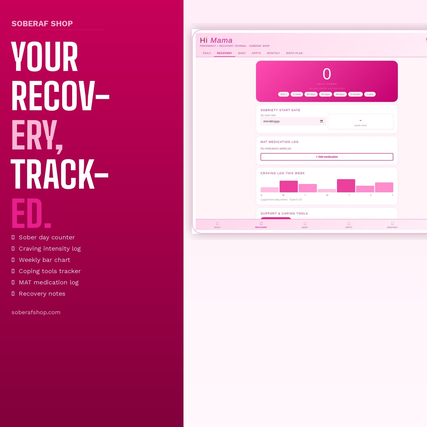 Pregnancy & MAT Journal | Digital Recovery Tracker