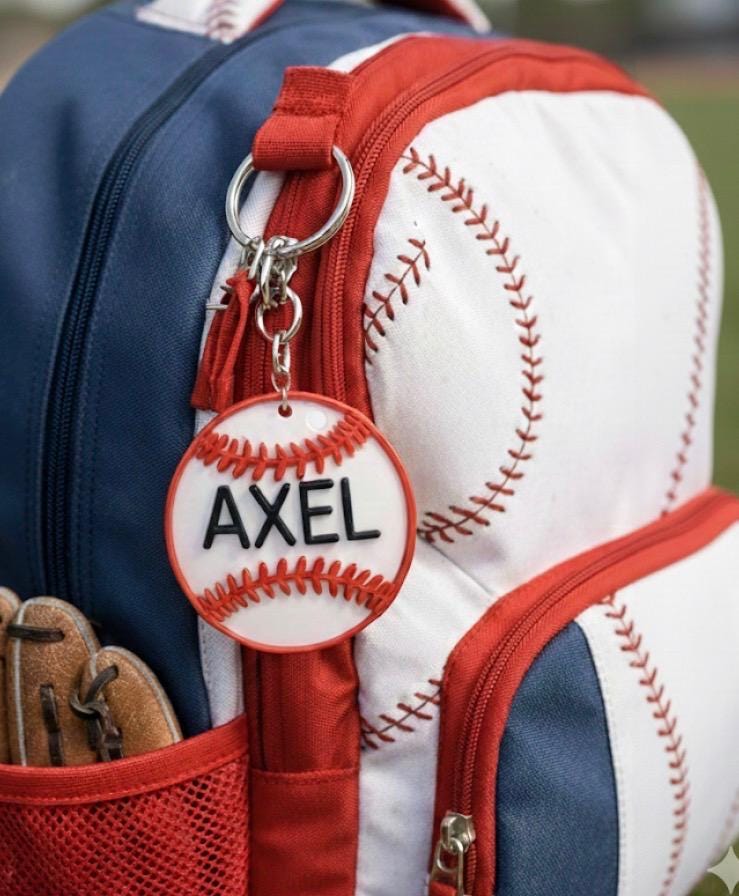 Personalized Keychain: Custom Name, Word or Sports Theme