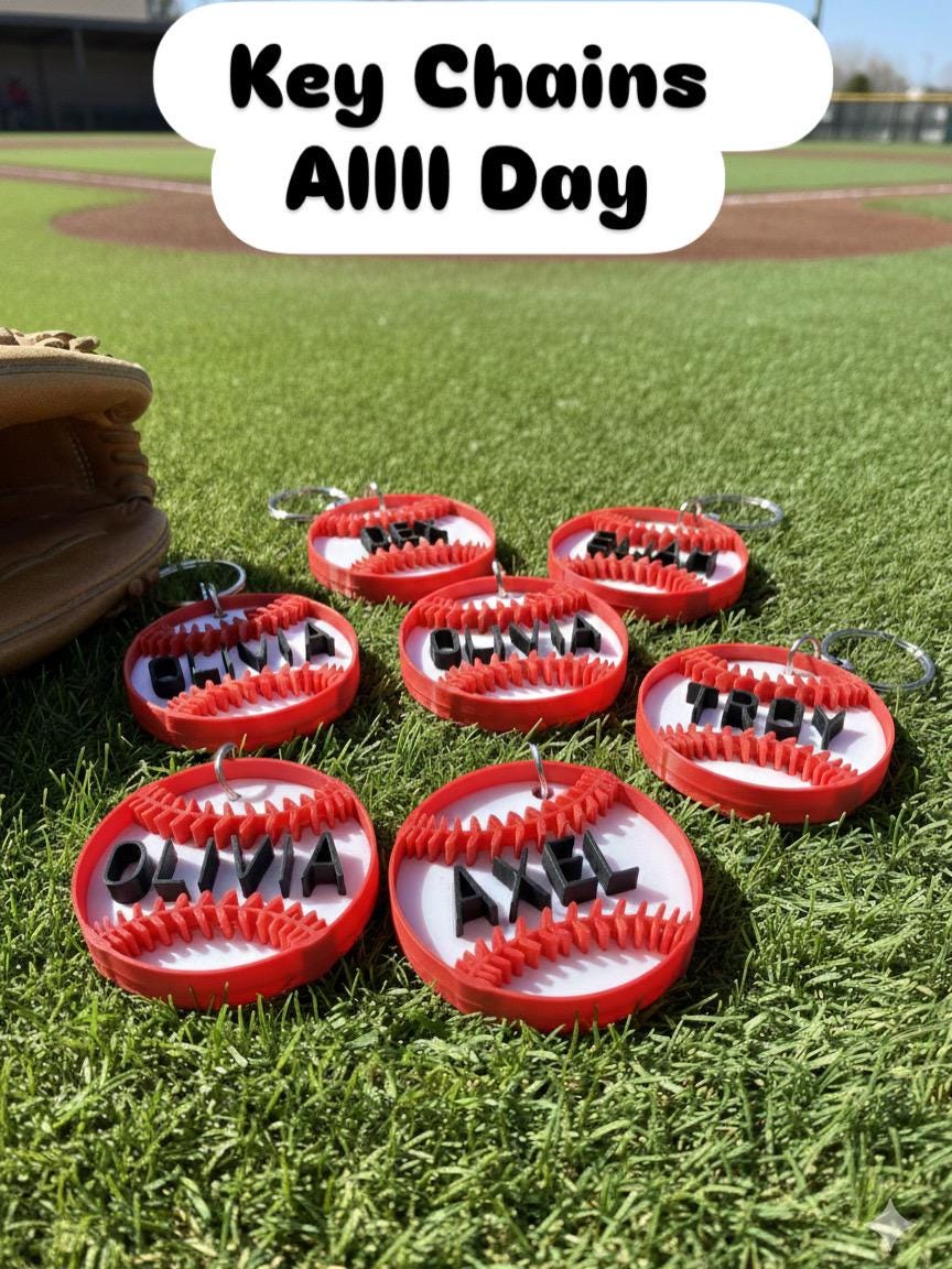 Personalized Keychain: Custom Name, Word or Sports Theme