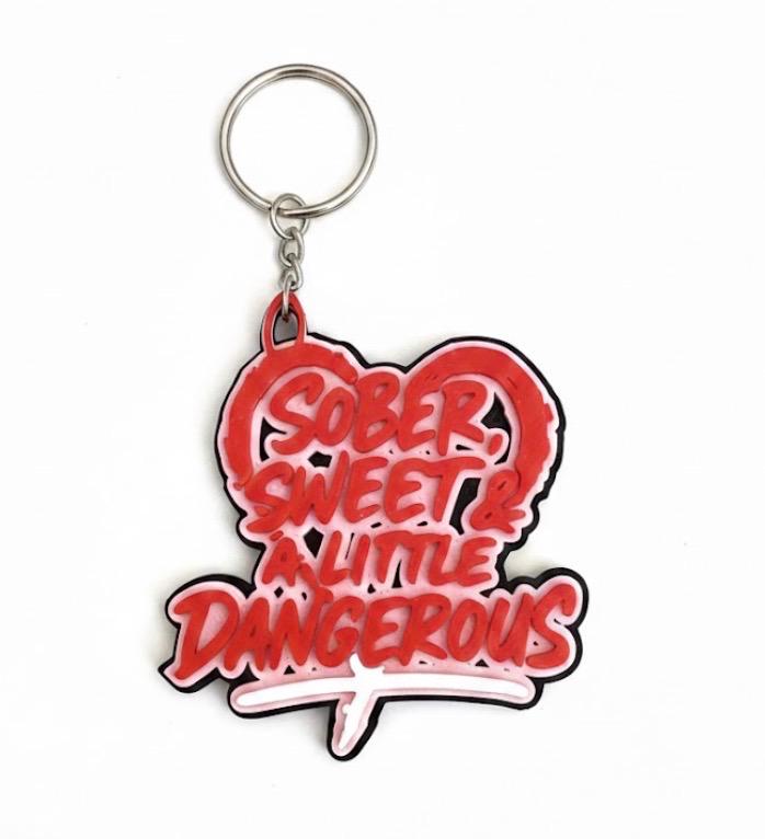 Sober Sweet, A Little Dangerous Keychain | Recovery Gift