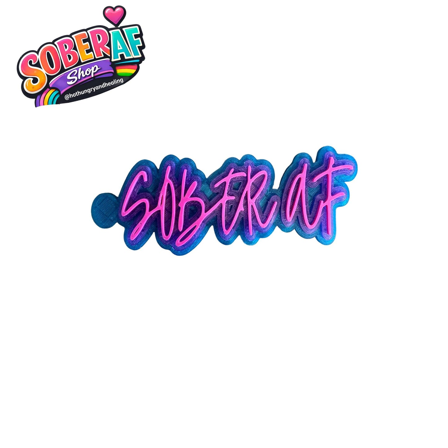 Sober AF Keychain - Cursive | Recovery Sobriety Gift