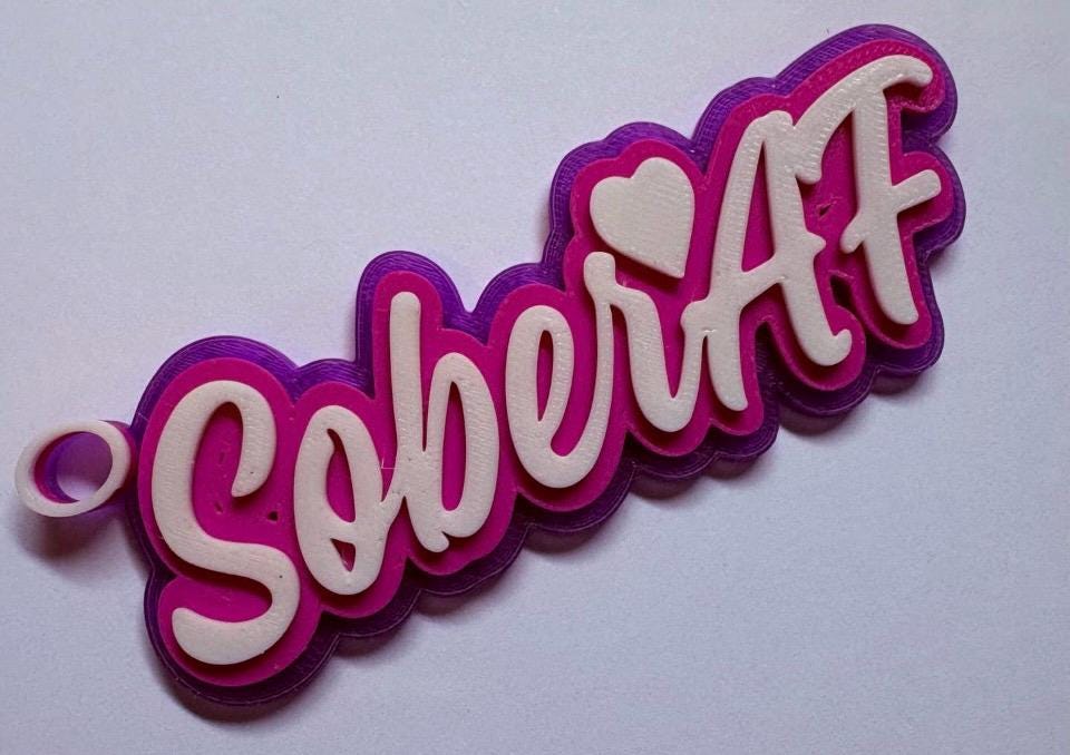Sober AF Keychain