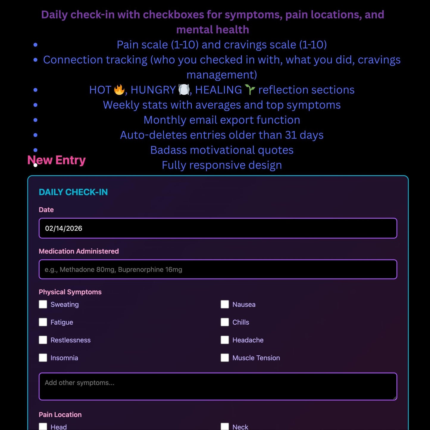Digital Sober and MAT Journal - Combined Recovery Tracker