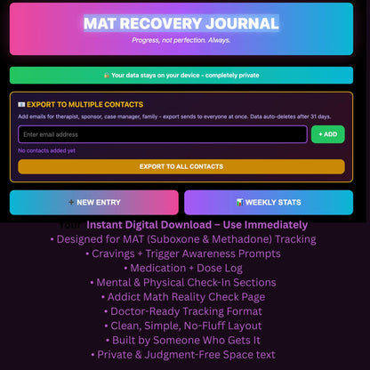 Digital Sober and MAT Journal - Combined Recovery Tracker