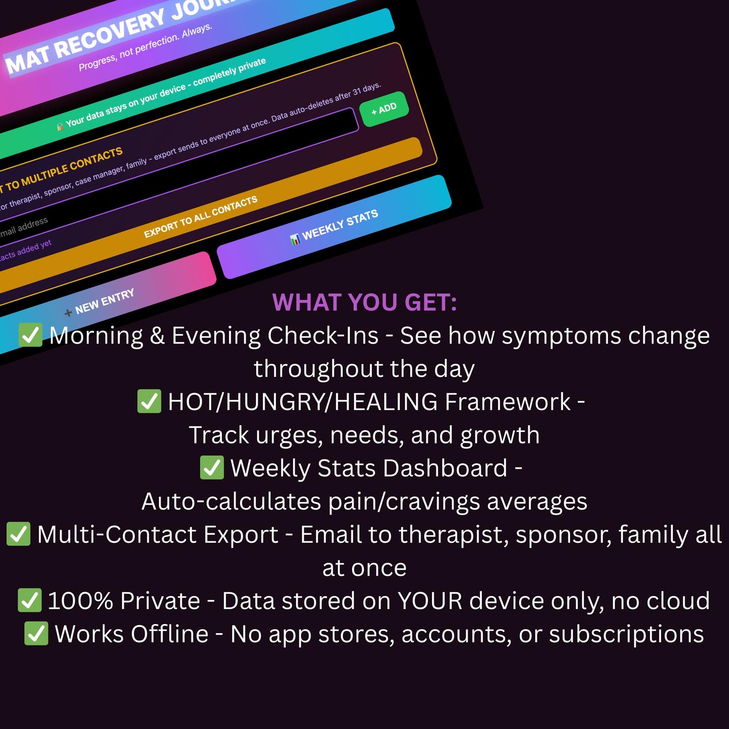 Digital Sober and MAT Journal - Combined Recovery Tracker