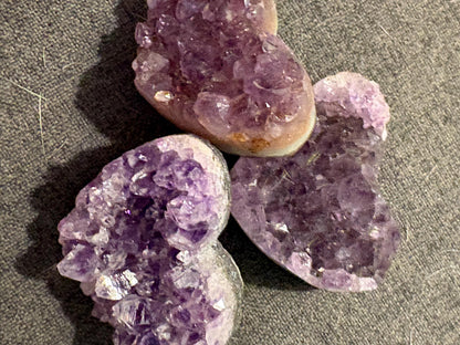 Amethyst Hearts 1.5 Inch - Sober Stone | Crystal Healing Gift