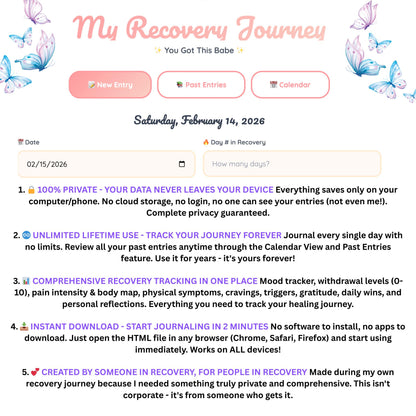 My Recovery Journey Digital Journal