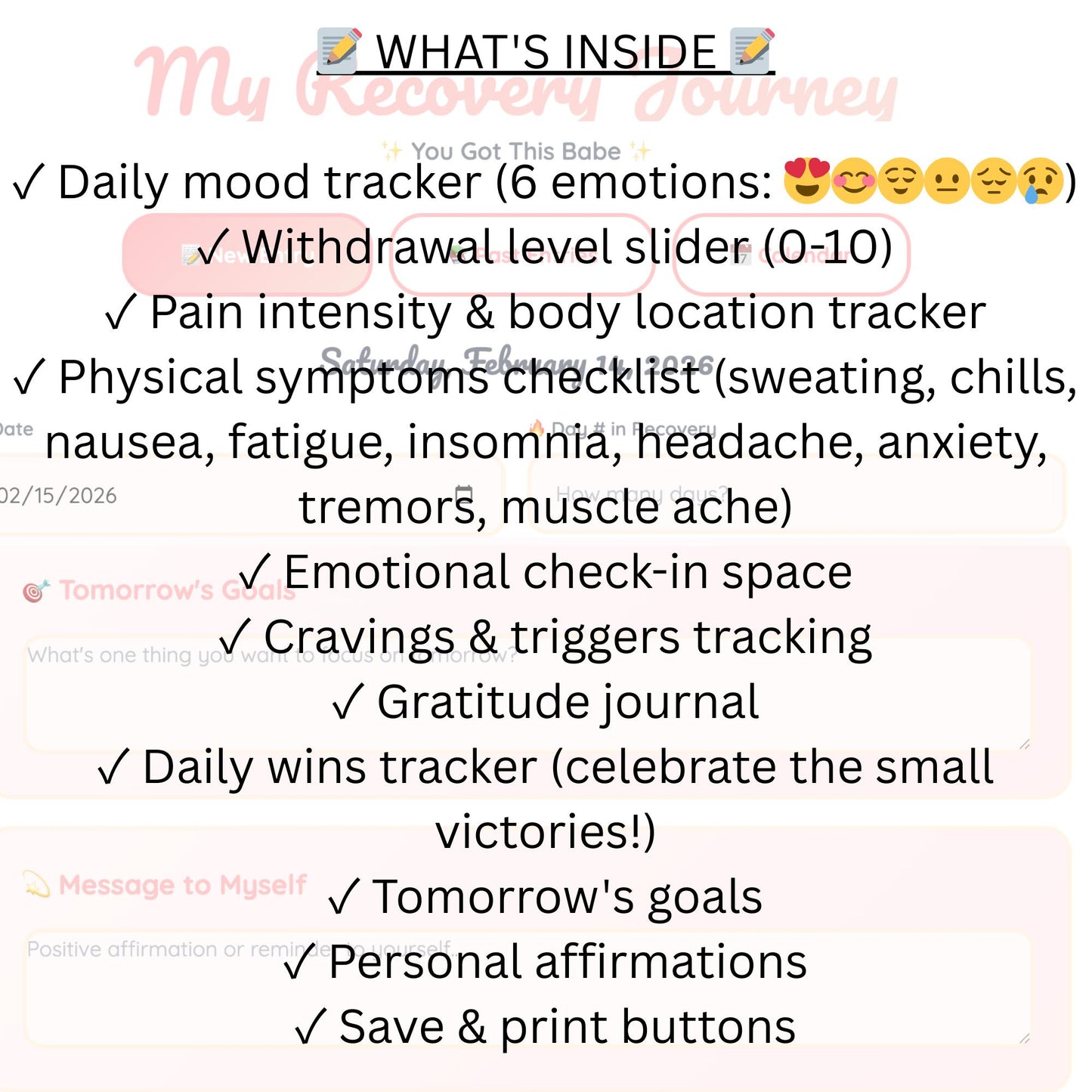 My Recovery Journey Digital Journal