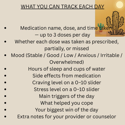 MAT Cactus Tracker | Daily Recovery Tracker for Medication-Assisted Treatment