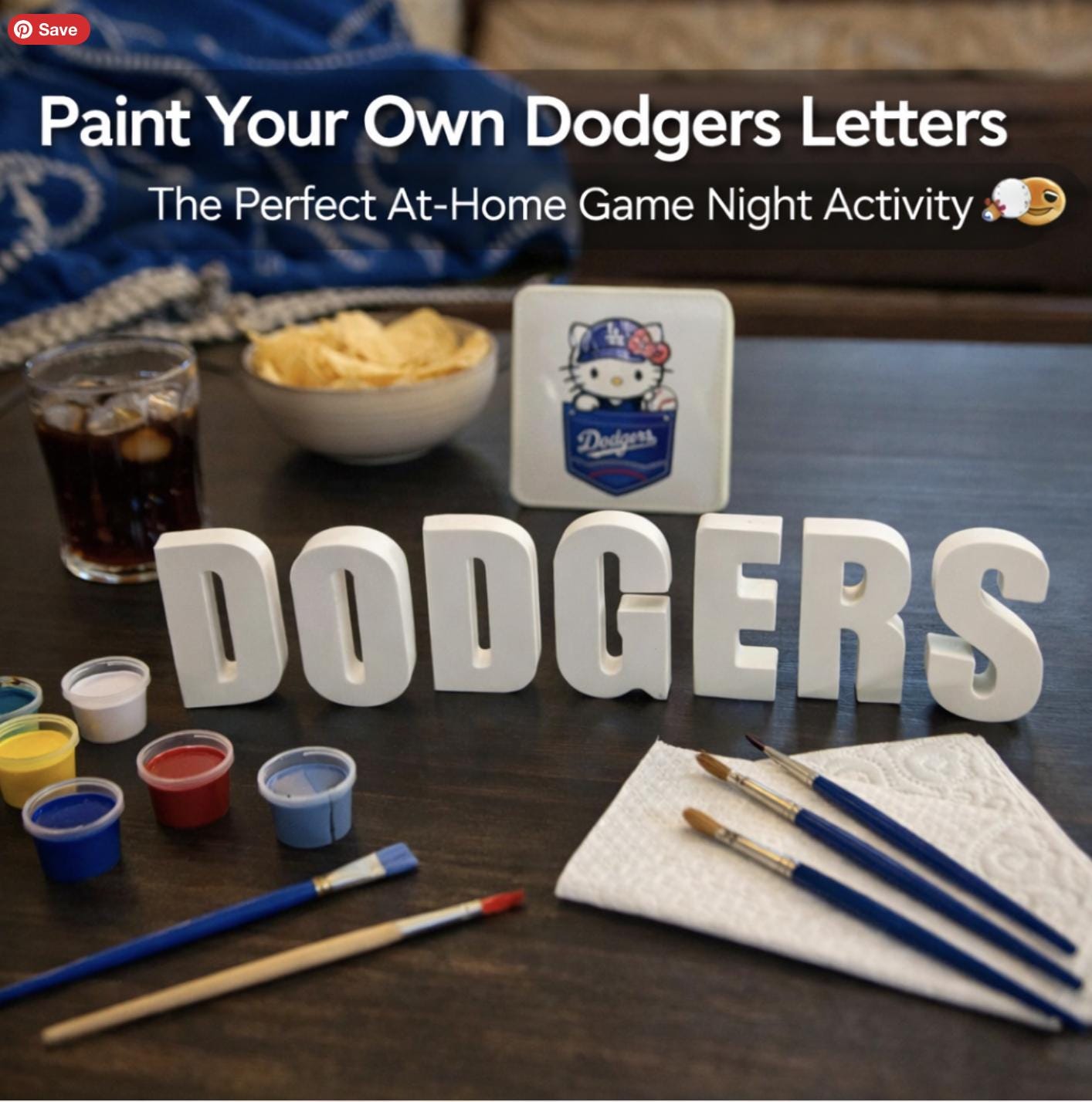 DIY Baseball Craft • Game Night Activity • Dodgers Fan Gift • Kids + Family Craft Kit