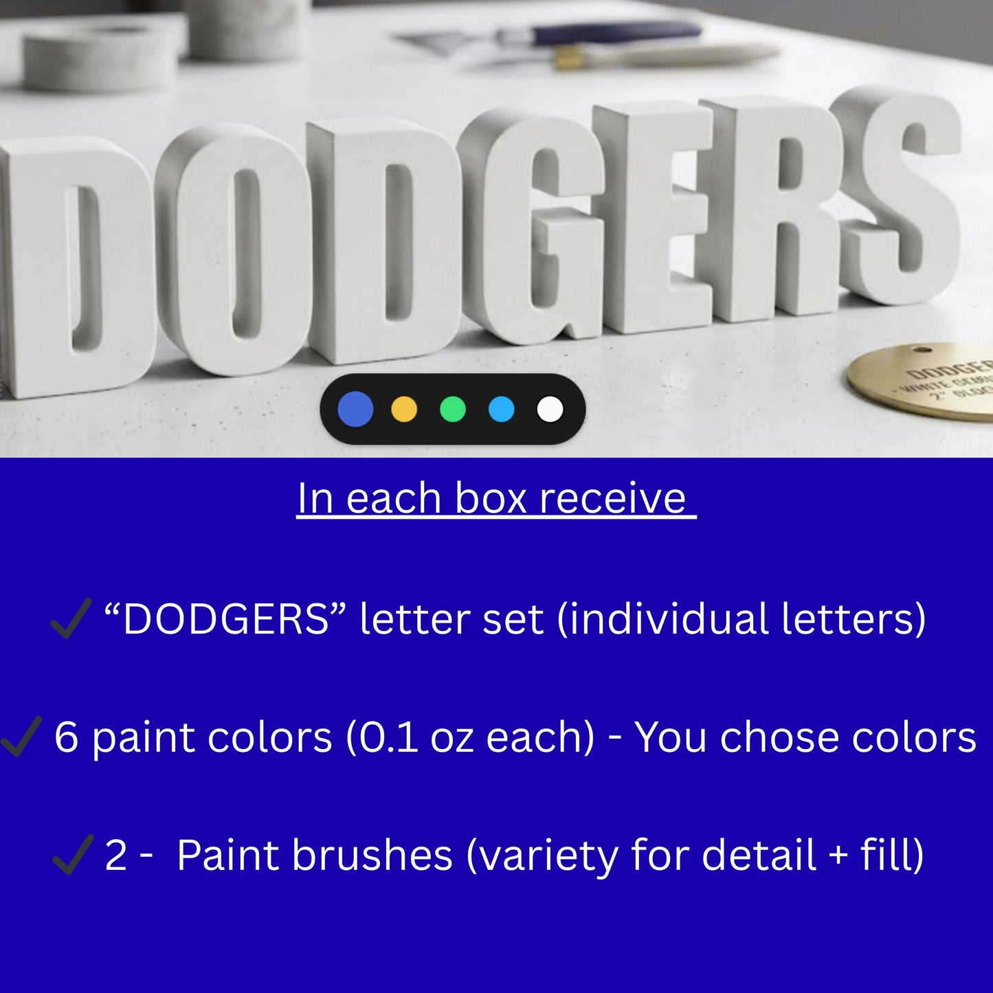 DIY Baseball Craft • Game Night Activity • Dodgers Fan Gift • Kids + Family Craft Kit